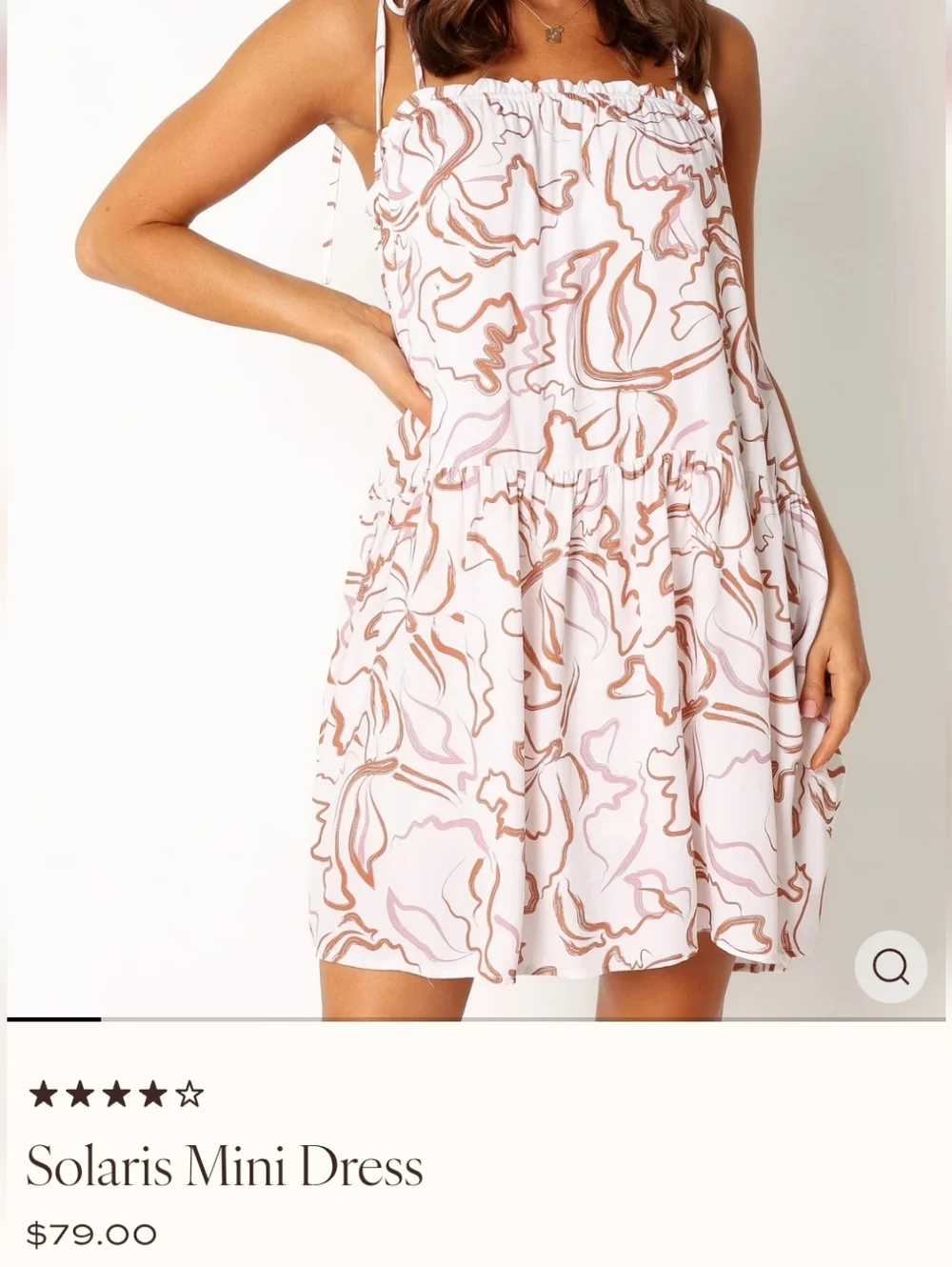 NWOT Petal & Pup White And Brown Summer Dress | Size 4 - Picture 5 of 5